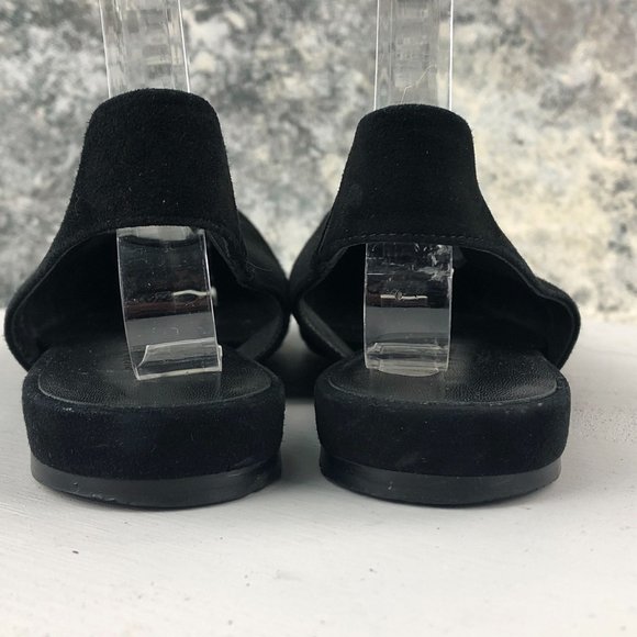 EVERLANE Women's Size 8 Black Suede The V Slingback Pointed Toe Flats Shoes - Picture 4 of 11